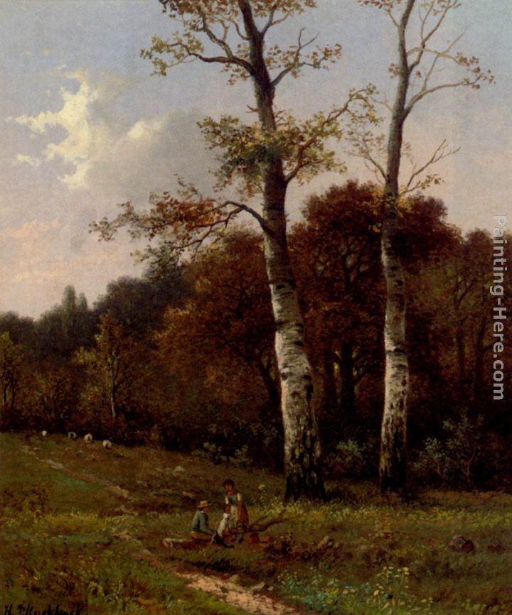 Hendrik Pieter Koekkoek A Picnic Before The Woods